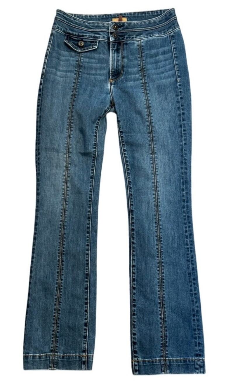 DRIFTWOOD Straight Leg Jeans in Medium Blue Denim